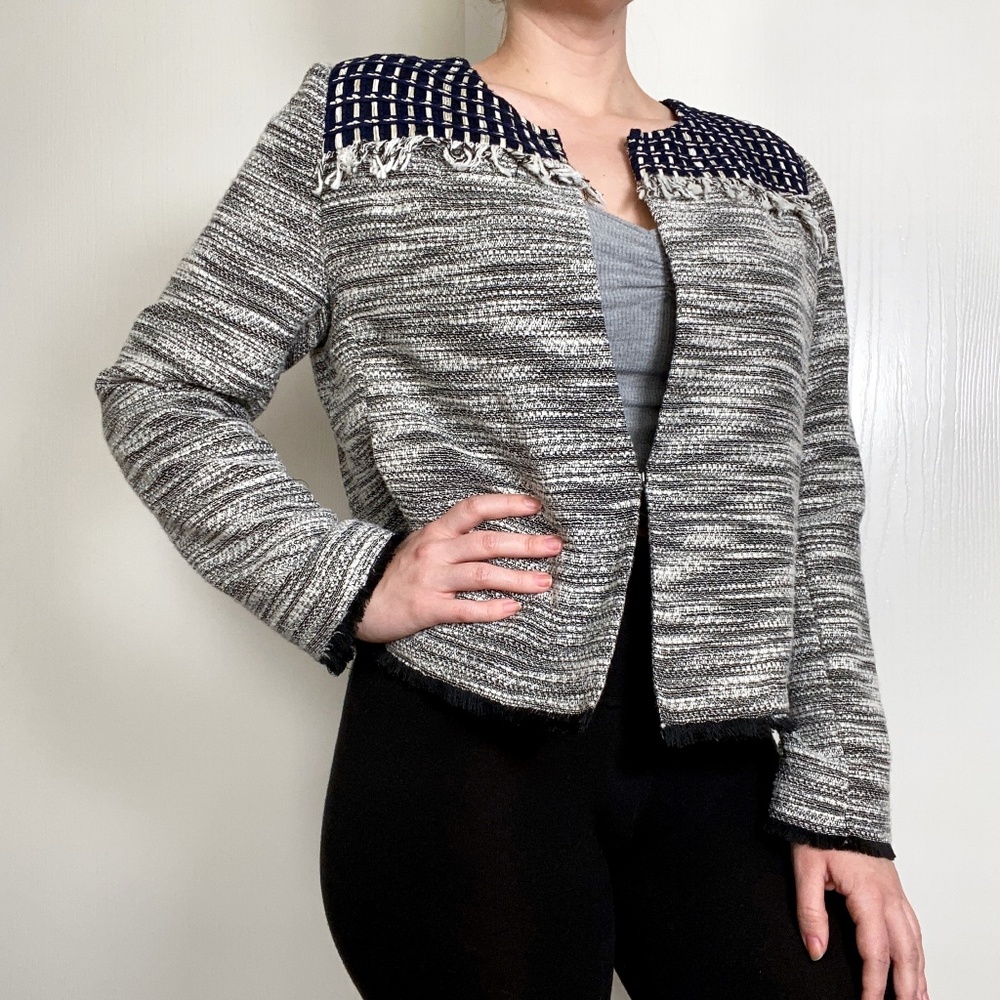 Chico's Tweed Woven Blazer Jacket